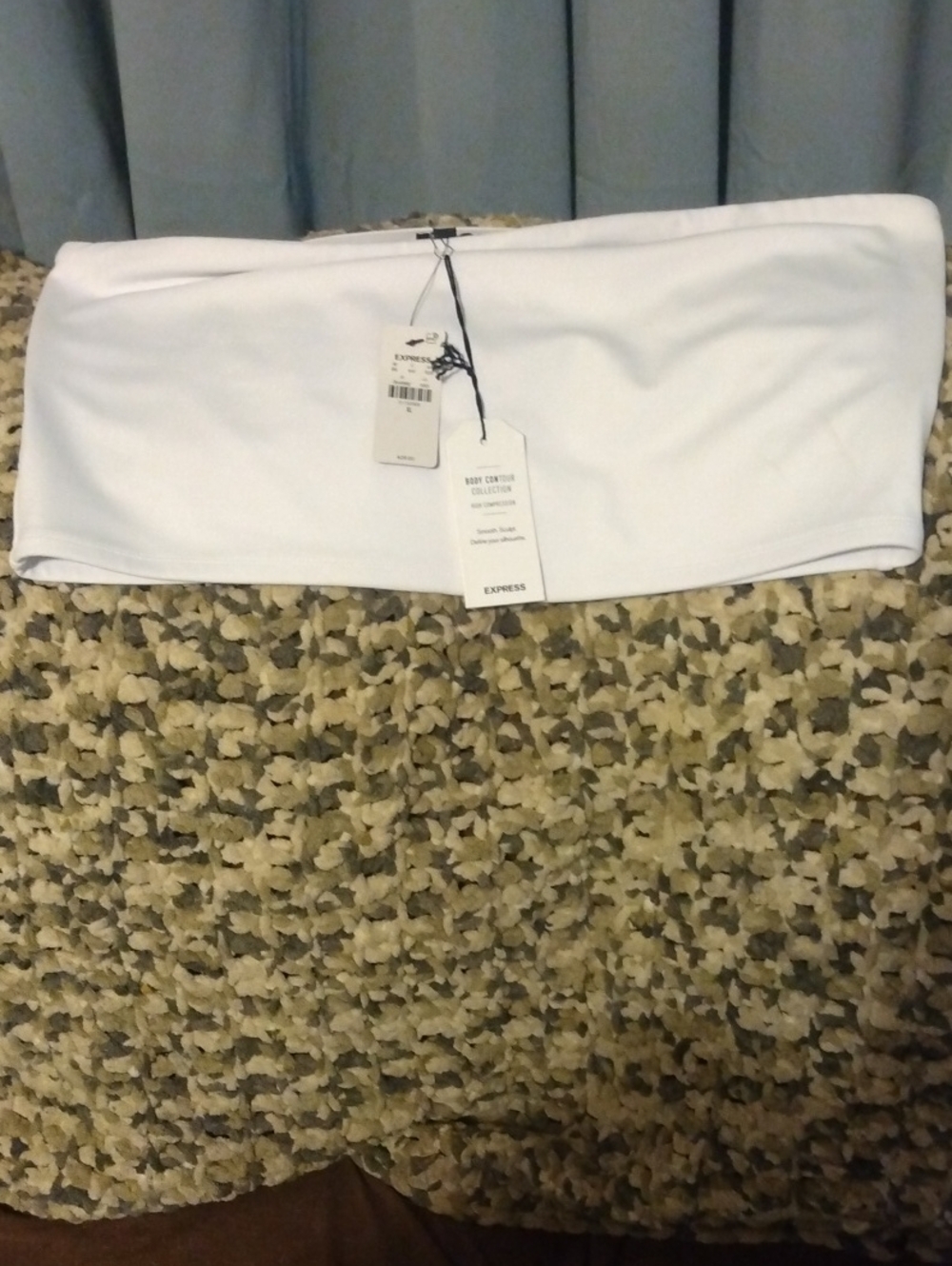 Express White Strapless Top Cropped